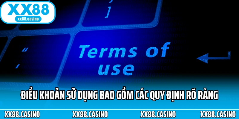 Điều khoản sử dụng bao gồm các quy định rõ ràng